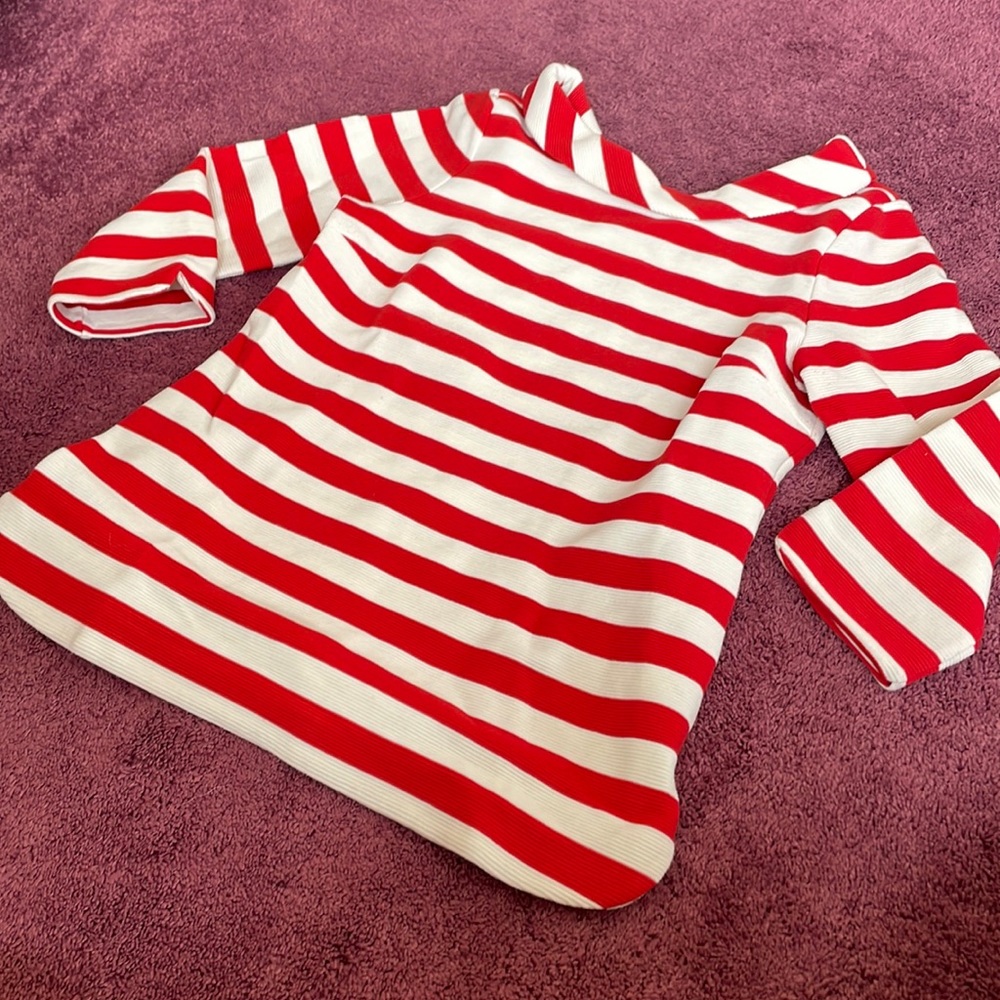 Boden cream/red stripe top. US -8